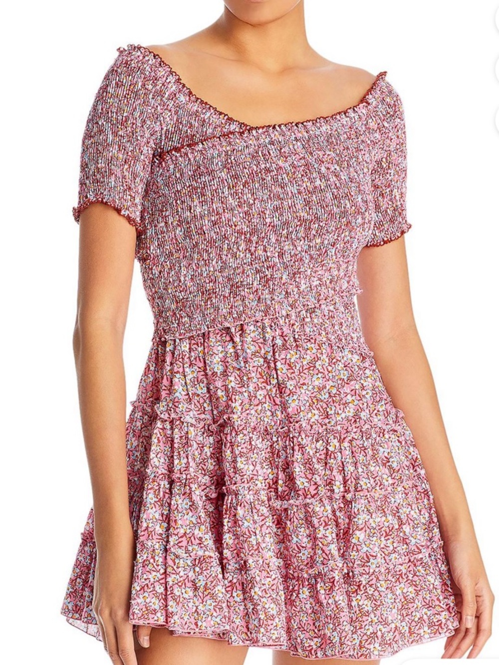 NWTA Poupette St. Barth Floral Smocked Mini Dress Small